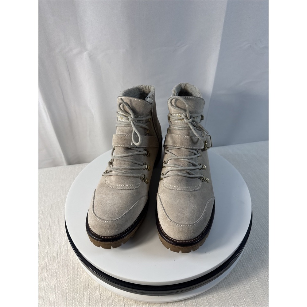 Sporto Katie Tan Suede Lace Up Faux Shearling Boot Size 9M